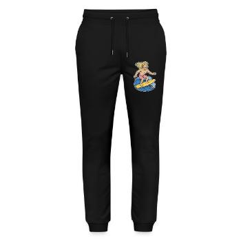 Blonde Surfer on Wave - Stanley/Stella Mover Unisex Organic Jogging Trousers - black - Front - Marisol (170cm) & Nik (191cm)