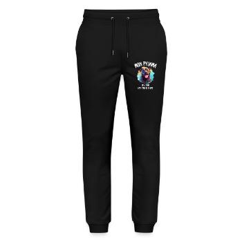 Funny Dog Staff Pajamas - Stanley/Stella Mover Unisex Organic Jogging Trousers - black - Front - Marisol (170cm) & Nik (191cm)