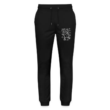 Chat Kawaii à roulettes - Pantalon de jogging bio MOVER Stanley/Stella unisexe - noir - Devant - Marisol (170cm) & Nik (191cm)