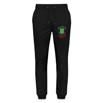 Glänzender Carbooard macht mich glücklich Sammelkarte - Stanley/Stella Unisex Bio Jogginghose Mover  - Schwarz - Vorne - Marisol (170cm) & Nik (191cm)