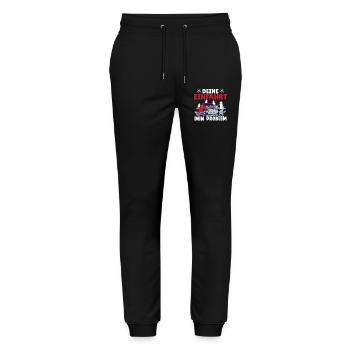 Snowplow Driver YOUR DRIVEWAY YOUR PROBLEM - Stanley/Stella Mover Unisex Organic Jogging Trousers - black - Front - Marisol (170cm) & Nik (191cm)
