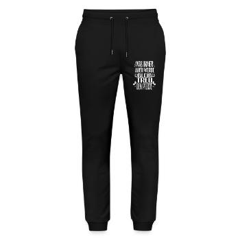 Bleibe Treu Dem Pferd Spruch - Stanley/Stella Unisex Bio Jogginghose Mover  - Schwarz - Vorne - Marisol (170cm) & Nik (191cm)