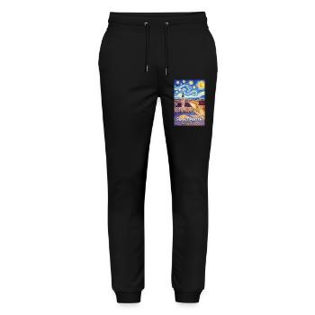 Sankt Pölten, Österreich - Stanley/Stella Unisex Bio Jogginghose Mover  - Schwarz - Vorne - Marisol (170cm) & Nik (191cm)