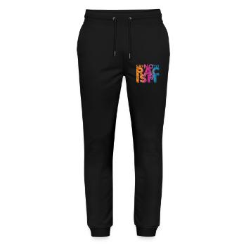 Say No to Racism - Stanley/Stella Mover Unisex Organic Jogging Trousers - black - Front - Marisol (170cm) & Nik (191cm)