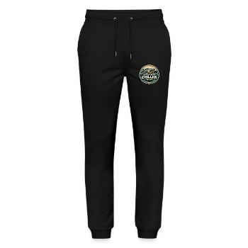 Naturally Chill Sloth Badge - Stanley/Stella Mover Unisex Organic Jogging Trousers - black - Front - Marisol (170cm) & Nik (191cm)