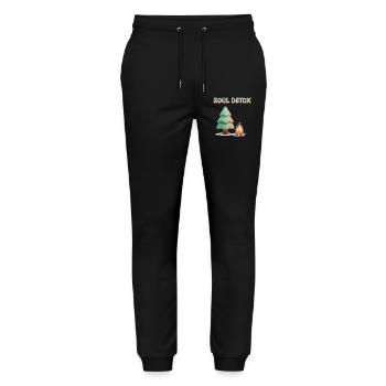 Cozy 3D Pine Tree Soul Detox Aesthetic - Stanley/Stella Mover Unisex Organic Jogging Trousers - black - Front - Marisol (170cm) & Nik (191cm)