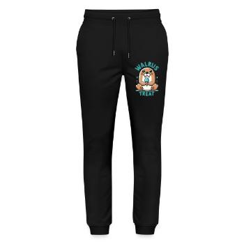 Walrus Treat Eiscreme - Stanley/Stella Unisex Bio Jogginghose Mover  - Schwarz - Vorne - Marisol (170cm) & Nik (191cm)