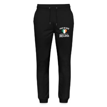 Ireland Heartbeat Design - Stanley/Stella Mover Unisex Organic Jogging Trousers - black - Front - Marisol (170cm) & Nik (191cm)