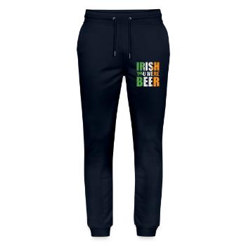 Irish You Were Beer St. Patrick´s Day Design - Stanley/Stella Unisex Bio Jogginghose Mover  - Navy - Vorne - Marisol (170cm) & Nik (191cm)