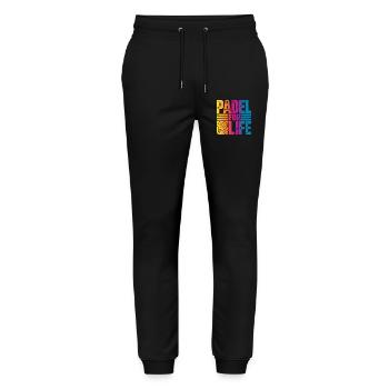 Padel for life - Stanley/Stella Mover Unisex Organic Jogging Trousers - black - Front - Marisol (170cm) & Nik (191cm)