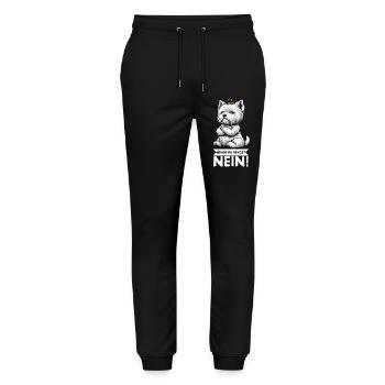 Before You Ask No West Highland Terrier Westie - Stanley/Stella Mover Unisex Organic Jogging Trousers - black - Front - Marisol (170cm) & Nik (191cm)