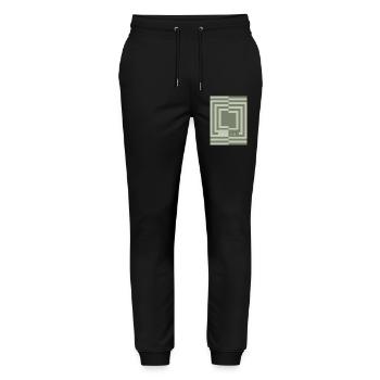 Common ground minimal geometric harmony - Stanley/Stella Unisex Bio Jogginghose Mover  - Schwarz - Vorne - Marisol (170cm) & Nik (191cm)