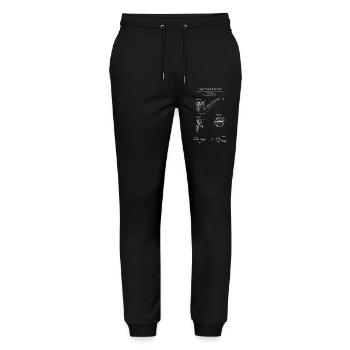 Vintage Pipe Patent Blueprint - Stanley/Stella Mover Unisex Organic Jogging Trousers - black - Front - Marisol (170cm) & Nik (191cm)
