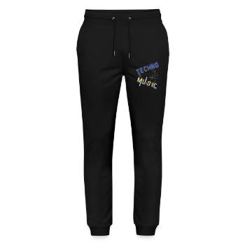 Techno Underground Club Logo - Stanley/Stella Unisex Bio Jogginghose Mover  - Schwarz - Vorne - Marisol (170cm) & Nik (191cm)