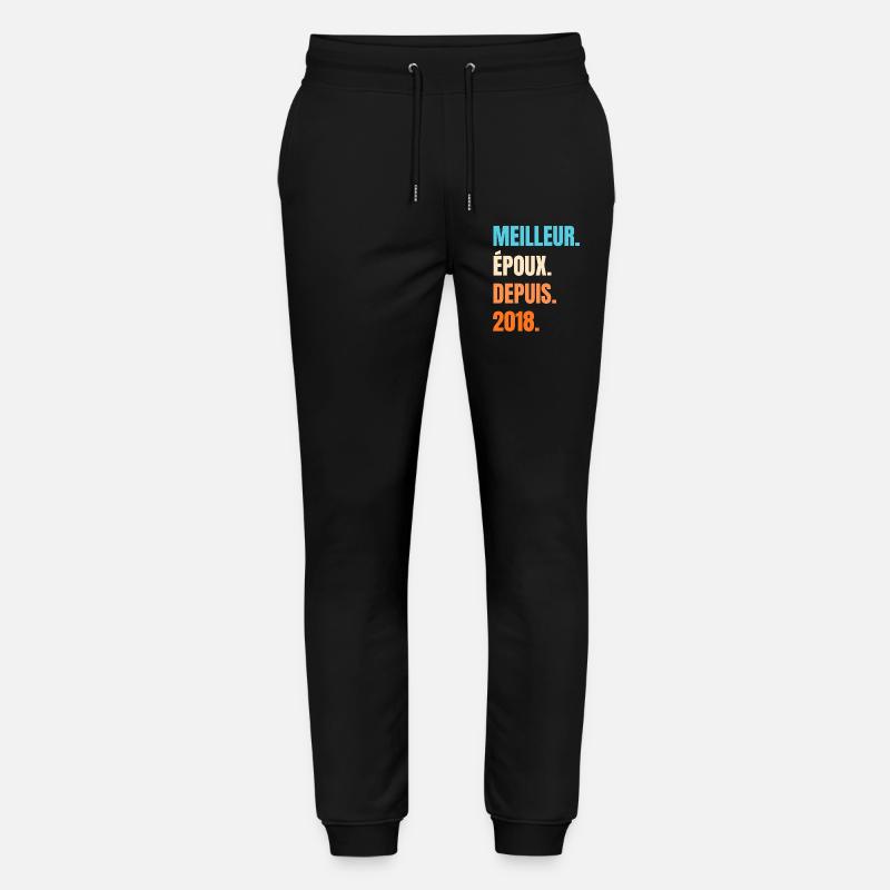 Bester Ehemann seit 2018 Geschenk-Ehemann - Stanley/Stella Unisex Bio Jogginghose Mover  - Schwarz