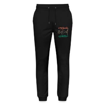Long Beach West Coast Retro Sunset California Vibe - Stanley/Stella Mover Unisex Organic Jogging Trousers - black - Front - Marisol (170cm) & Nik (191cm)