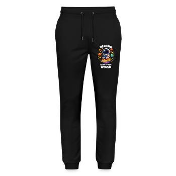 Reading is out of this world - Stanley/Stella Mover Unisex Organic Jogging Trousers - black - Front - Marisol (170cm) & Nik (191cm)