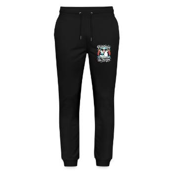  Pinguin Im Herzen Süße Pinguin Liebe Für Pinguin - Stanley/Stella Unisex Bio Jogginghose Mover  - Schwarz - Vorne - Marisol (170cm) & Nik (191cm)
