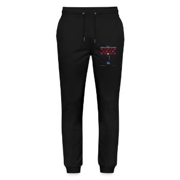 Retro Arcade 80er Pixel Alien Gamer Vintage - Stanley/Stella Unisex Bio Jogginghose Mover  - Schwarz - Vorne - Marisol (170cm) & Nik (191cm)