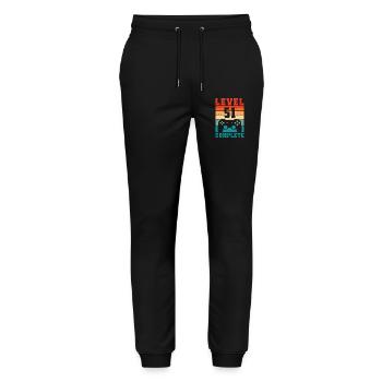 51st Birthday Level 51 Complete 51 Years Gamer - Stanley/Stella Mover Unisex Organic Jogging Trousers - black - Front - Marisol (170cm) & Nik (191cm)