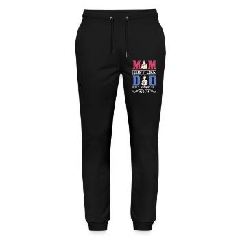 Funny Mom Gift – Just Like Dad Only Smarter Shirt - Stanley/Stella Mover Unisex Organic Jogging Trousers - black - Front - Marisol (170cm) & Nik (191cm)