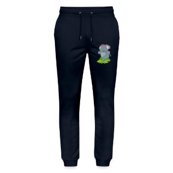 Elephant Jogger Jogging Sport - Pantalon de jogging bio MOVER Stanley/Stella unisexe - marine - Devant - Marisol (170cm) & Nik (191cm)