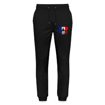 France 2026 Eiffel Tower Glasses - Stanley/Stella Mover Unisex Organic Jogging Trousers - black - Front - Marisol (170cm) & Nik (191cm)