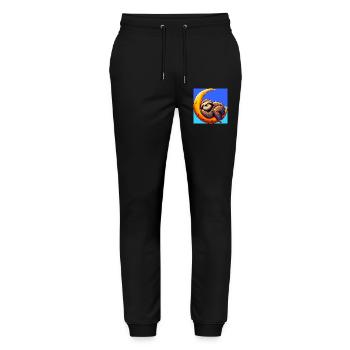 La paresse dort sur la Lune - Pantalon de jogging bio MOVER Stanley/Stella unisexe - noir - Devant - Marisol (170cm) & Nik (191cm)