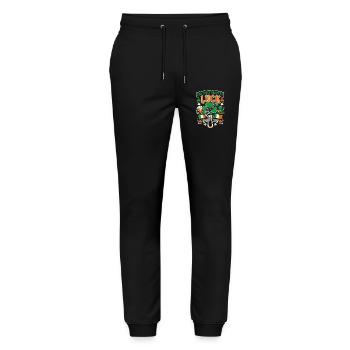 For those about to luck - St Patrick's Day Rock - Stanley/Stella Unisex Bio Jogginghose Mover  - Schwarz - Vorne - Marisol (170cm) & Nik (191cm)