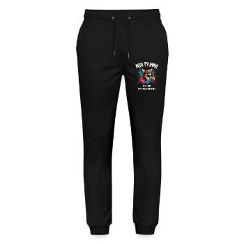 Hundepyjamas Chihuahua-Humor - Stanley/Stella Unisex Bio Jogginghose Mover  - Schwarz - Vorne - Marisol (170cm) & Nik (191cm)