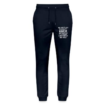 Engine driver - Stanley/Stella Mover Unisex Organic Jogging Trousers - navy - Front - Marisol (170cm) & Nik (191cm)