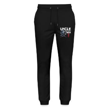Uncle Of The Birthday Ninja Birthday Funny - Stanley/Stella Mover Unisex Organic Jogging Trousers - black - Front - Marisol (170cm) & Nik (191cm)