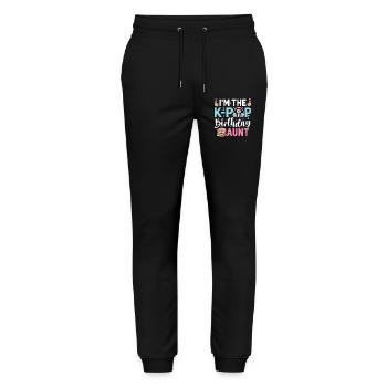 I'm The K-Pop Birthday Aunt - Stanley/Stella Unisex Bio Jogginghose Mover  - Schwarz - Vorne - Marisol (170cm) & Nik (191cm)