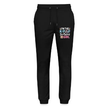 I'm The K-Pop Birthday Girl - Stanley/Stella Unisex Bio Jogginghose Mover  - Schwarz - Vorne - Marisol (170cm) & Nik (191cm)