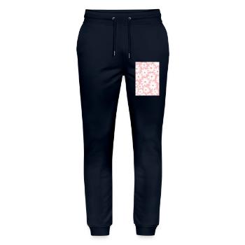 Pink Daisies - Stanley/Stella Mover Unisex Organic Jogging Trousers - navy - Front - Marisol (170cm) & Nik (191cm)