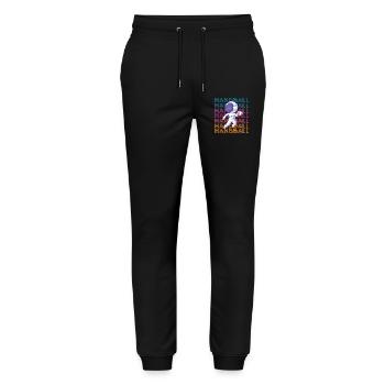 Handball Astronaut - Stanley/Stella Mover Unisex Organic Jogging Trousers - black - Front - Marisol (170cm) & Nik (191cm)