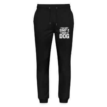 I'm Not Single – I Have a Dog - Stanley/Stella Unisex Bio Jogginghose Mover  - Schwarz - Vorne - Marisol (170cm) & Nik (191cm)