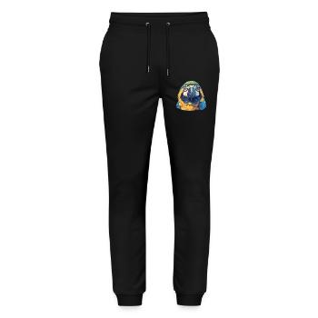 Macaw's Era - Stanley/Stella Mover Unisex Organic Jogging Trousers - black - Front - Marisol (170cm) & Nik (191cm)