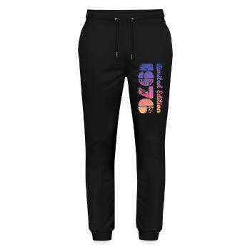 Vintage 1976 - Stanley/Stella Mover Unisex Organic Jogging Trousers - black - Front - Marisol (170cm) & Nik (191cm)