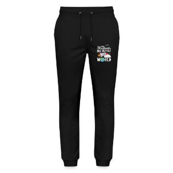 Mes élèves sont hors du commun - Pantalon de jogging bio MOVER Stanley/Stella unisexe - noir - Devant - Marisol (170cm) & Nik (191cm)
