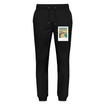 Côte d’Azur Riviera Sommerstrand - Stanley/Stella Unisex Bio Jogginghose Mover  - Schwarz - Vorne - Marisol (170cm) & Nik (191cm)