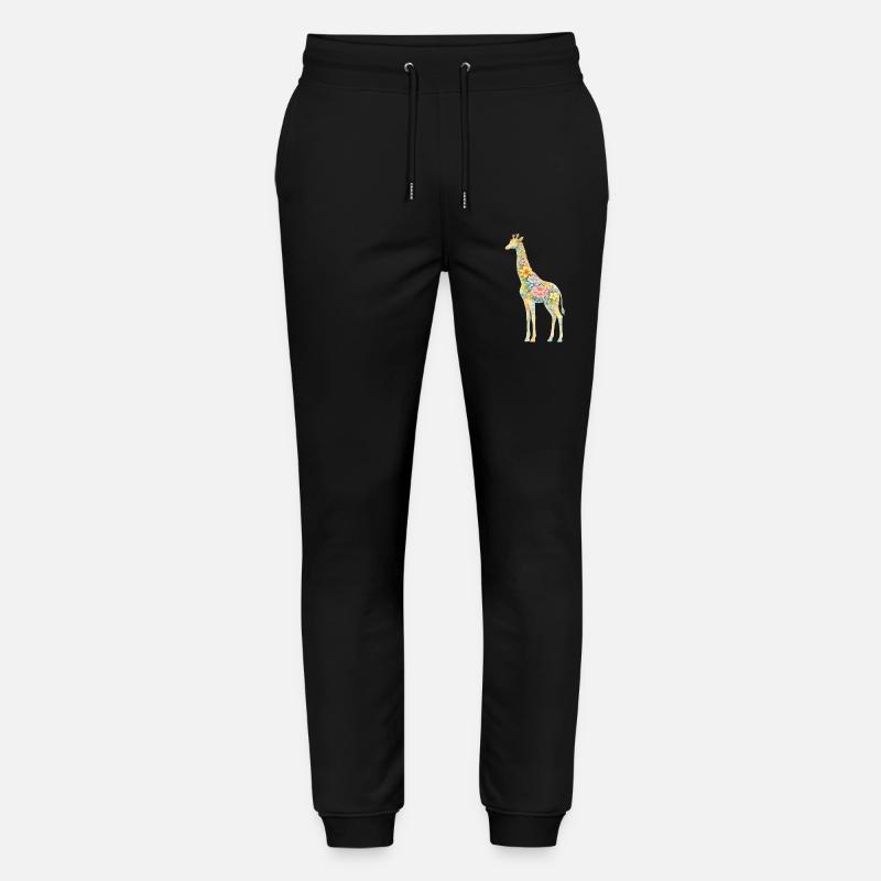 Silhouette florale de girafe - Pantalon de jogging bio MOVER Stanley/Stella unisexe - noir