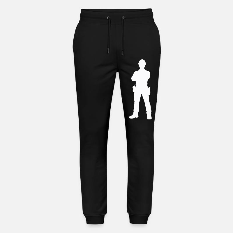 Construction Worker Construction Silhouette - Stanley/Stella Mover Unisex Organic Jogging Trousers - black