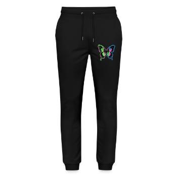 Retro Vintage Schmetterling - Stanley/Stella Unisex Bio Jogginghose Mover  - Schwarz - Vorne - Marisol (170cm) & Nik (191cm)