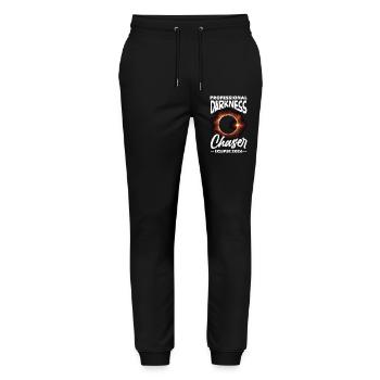 Solar eclipse 2026, August 12 - Stanley/Stella Mover Unisex Organic Jogging Trousers - black - Front - Marisol (170cm) & Nik (191cm)
