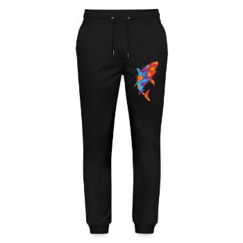 Hai Haie bunt Herren Kinder Jungen Haifisch - Stanley/Stella Unisex Bio Jogginghose Mover  - Schwarz - Vorne - Marisol (170cm) & Nik (191cm)