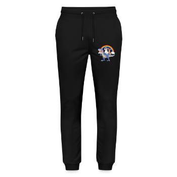Chihuahua Unicorn Dinosaur Shirt - Stanley/Stella Mover Unisex Organic Jogging Trousers - black - Front - Marisol (170cm) & Nik (191cm)