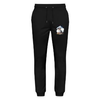 Aussie Hund Landschaft Natur Illustration - Stanley/Stella Unisex Bio Jogginghose Mover  - Schwarz - Vorne - Marisol (170cm) & Nik (191cm)