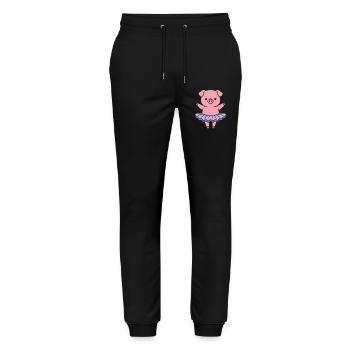 Piggy Ballerina Dance - Stanley/Stella Mover Unisex Organic Jogging Trousers - black - Front - Marisol (170cm) & Nik (191cm)