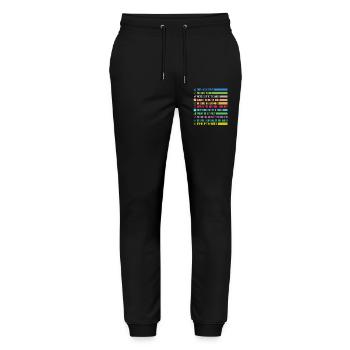 Colorful Science Statements - Stanley/Stella Mover Unisex Organic Jogging Trousers - black - Front - Marisol (170cm) & Nik (191cm)